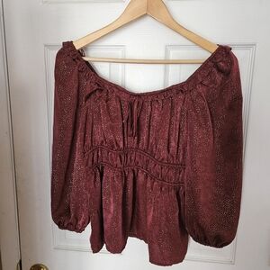 Holiday Top Burgundy
